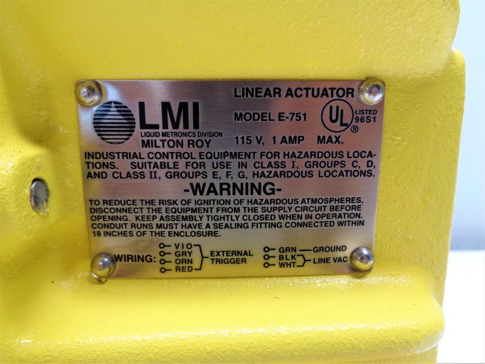 LMI Milton Roy Metering Dosing Pump E711-72S, w/ 2.5 GPH, 150 PSI